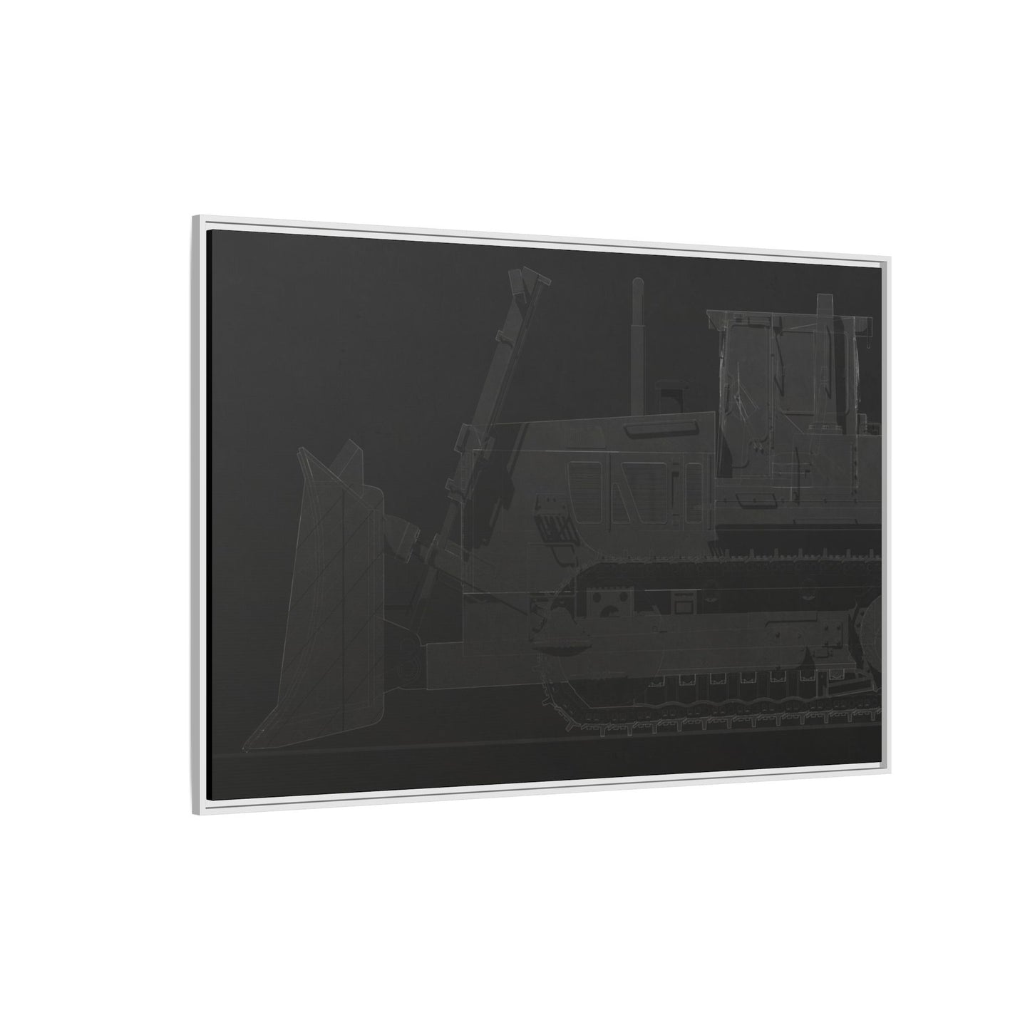 D2 Dozer Side View Technical Drawing | Framed Photo Wall Art on Canvas