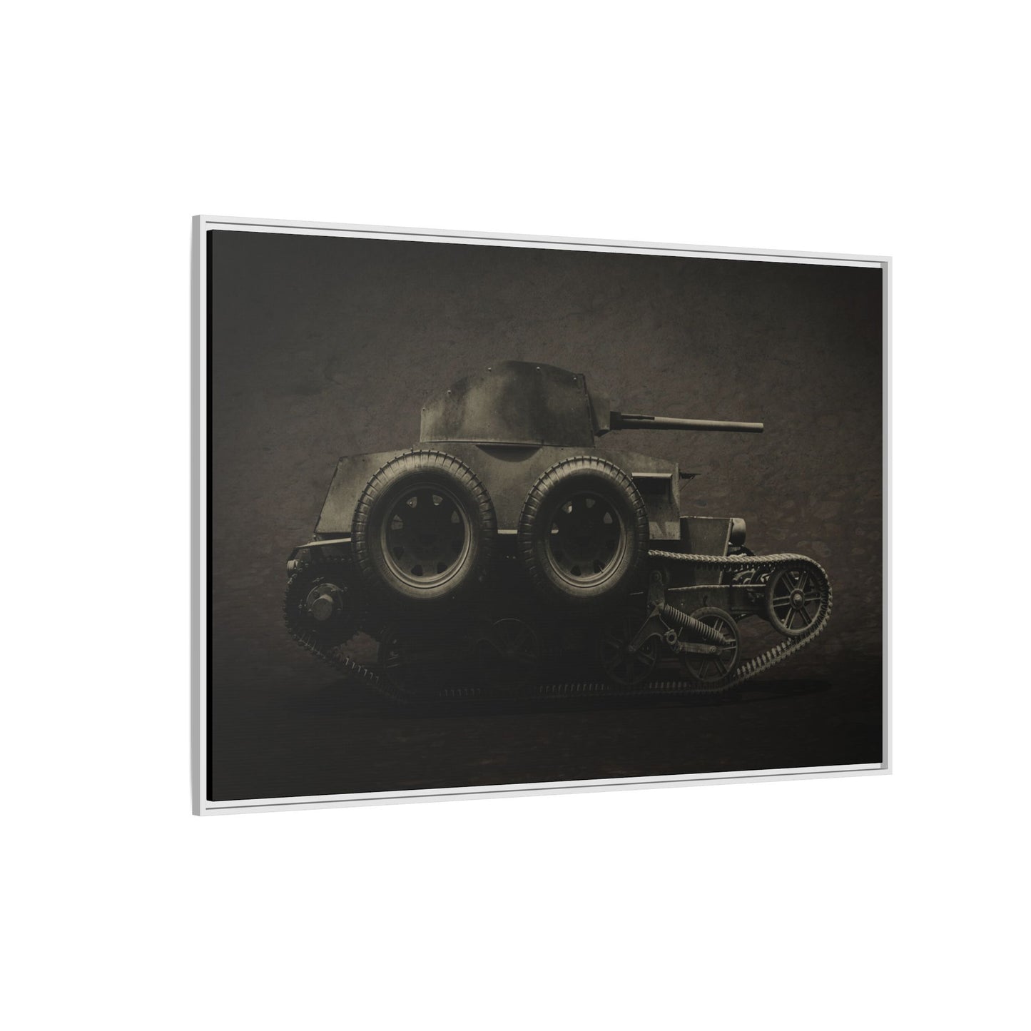 Vintage WWII Schofield Tank Photo Art on Framed Canvas