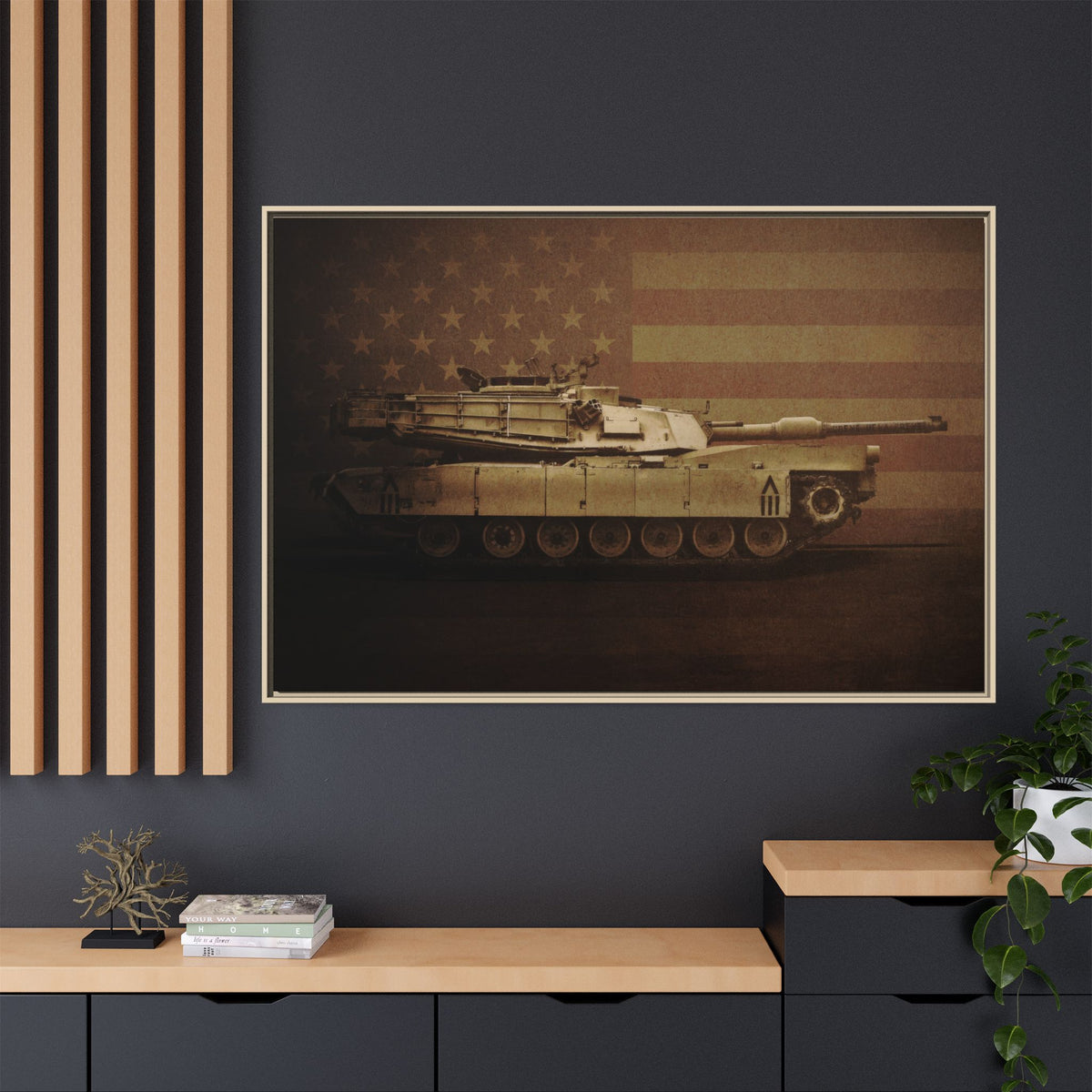 Abrams M1 Tank | Framed Wall Art on Stretched Canvas