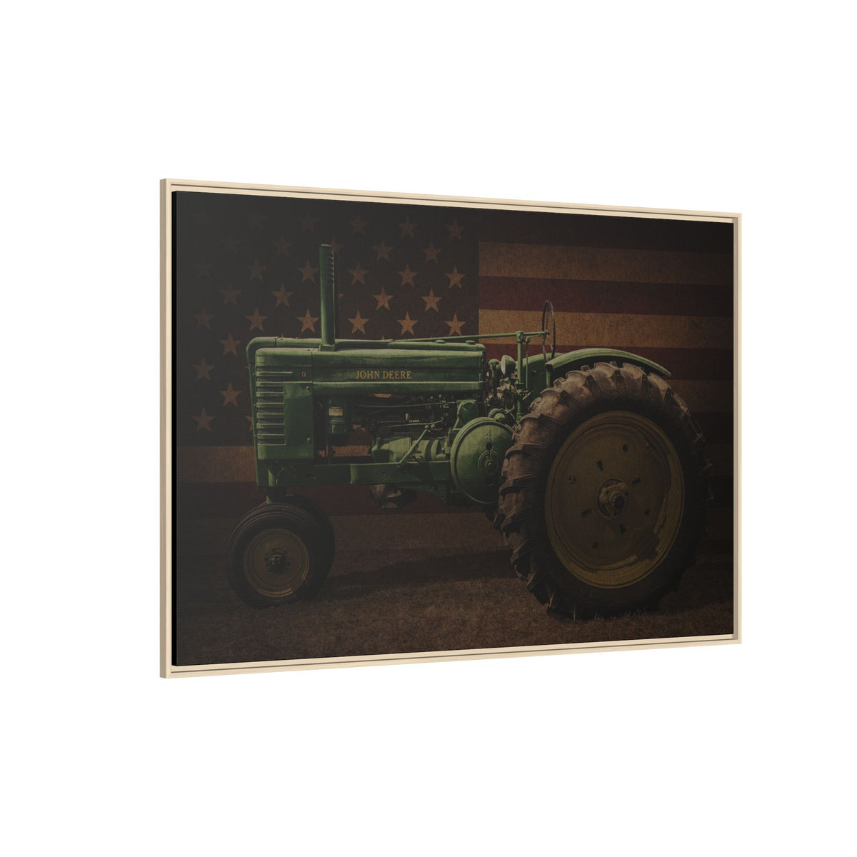 Patriotic John Deere Model G Tractor | Framed Wall Art on Stretched Canvas