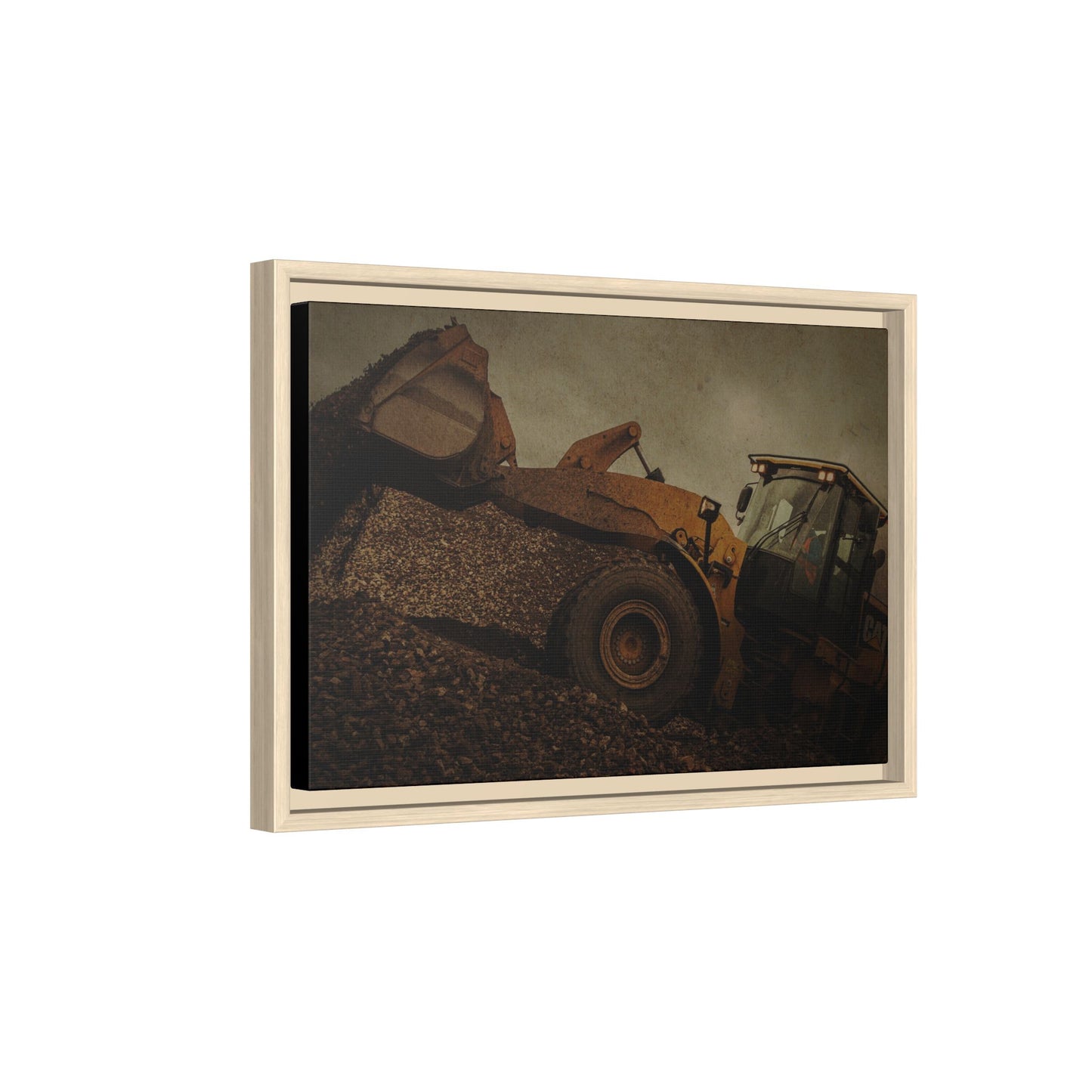 960 Wheel Loader Action| Framed Wall Art on Stretched Canvas