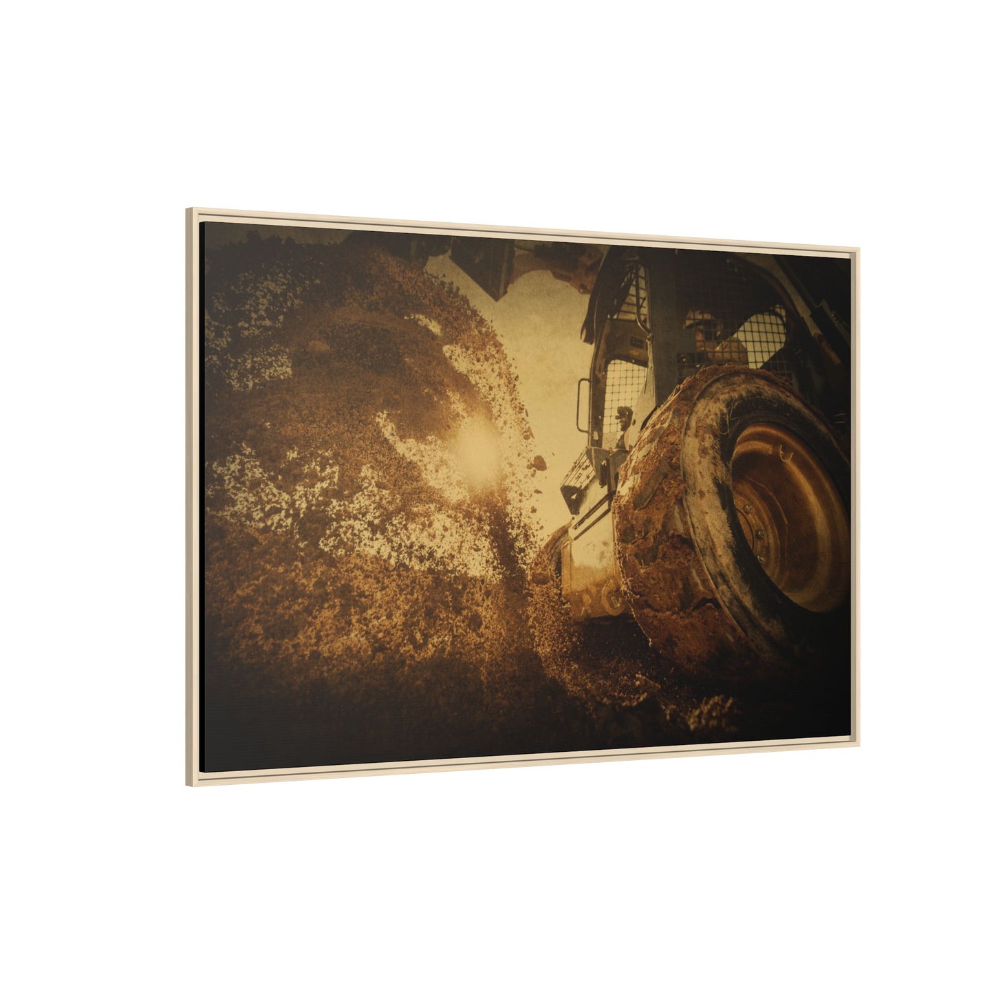 Boring Skid Steer Action | Framed Photo Wall Art on Canvas