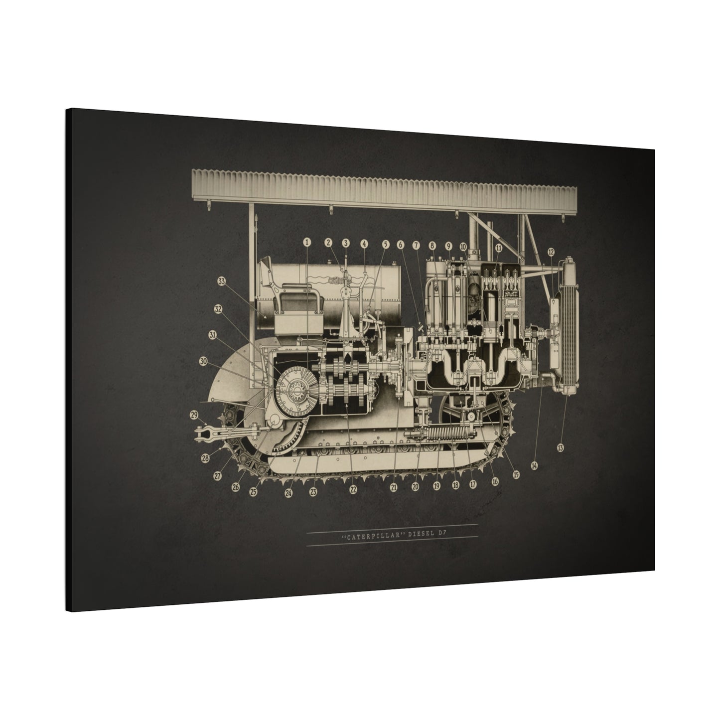 Vintage Crawler Cutaway with Canopy | Stretched Canvas (Unframed)