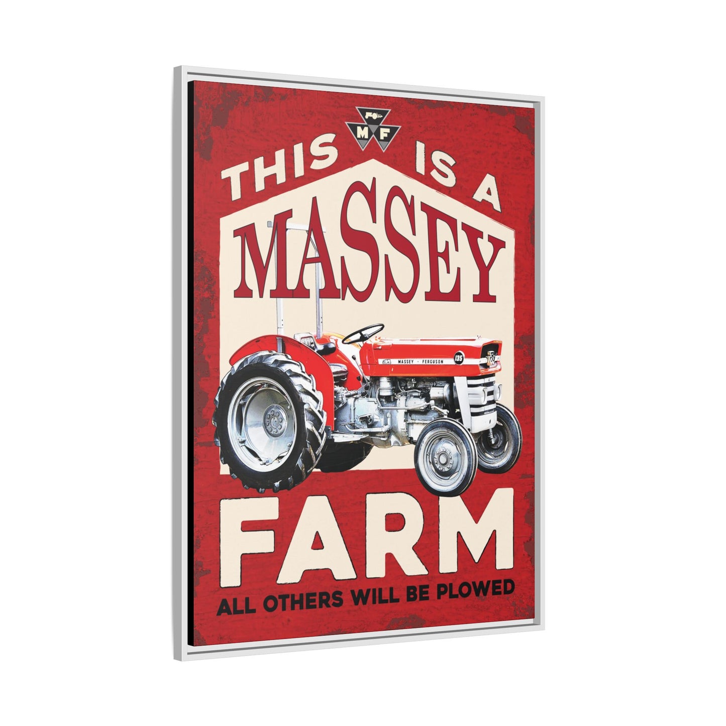 This is a Farm Vintage Advertisement Wall Art on Framed Canvas | Vintage Dealership Sign