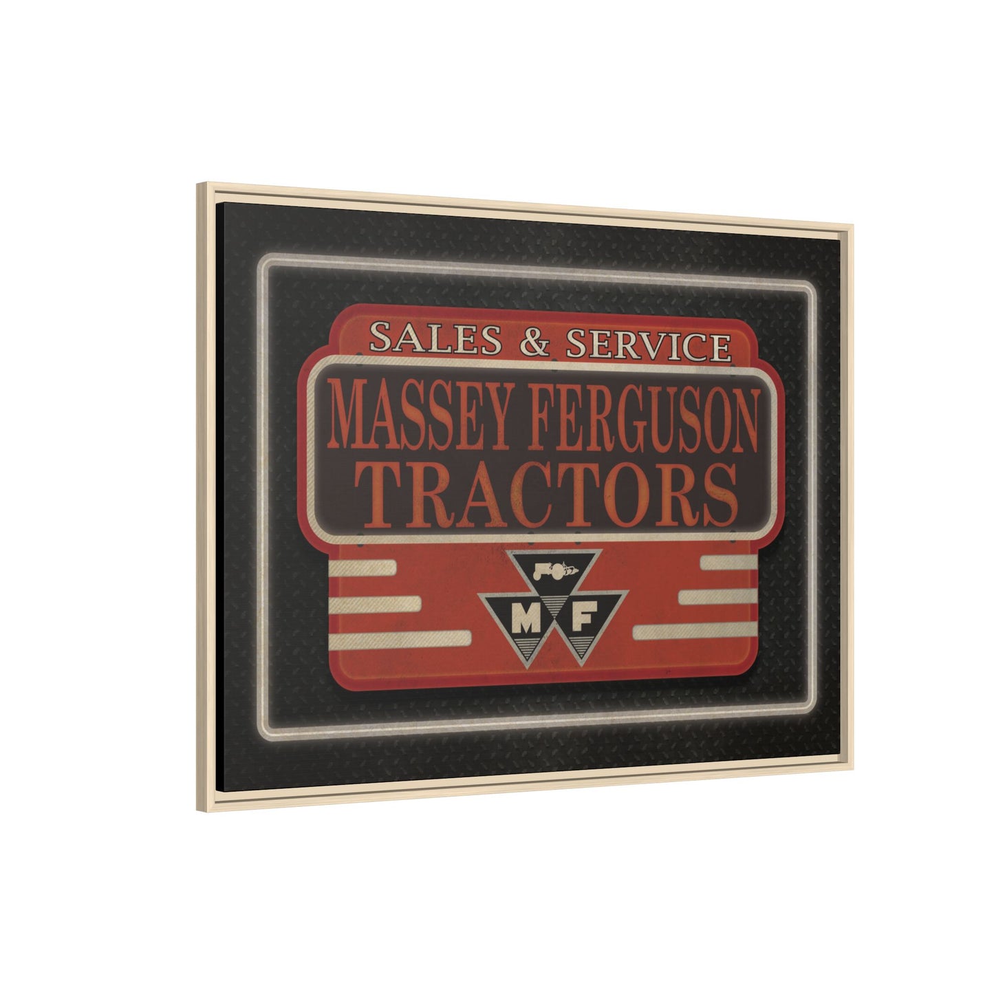 Massey Ferguson Tractors Vintage Dealership Sign Wall Art on Framed Canvasn