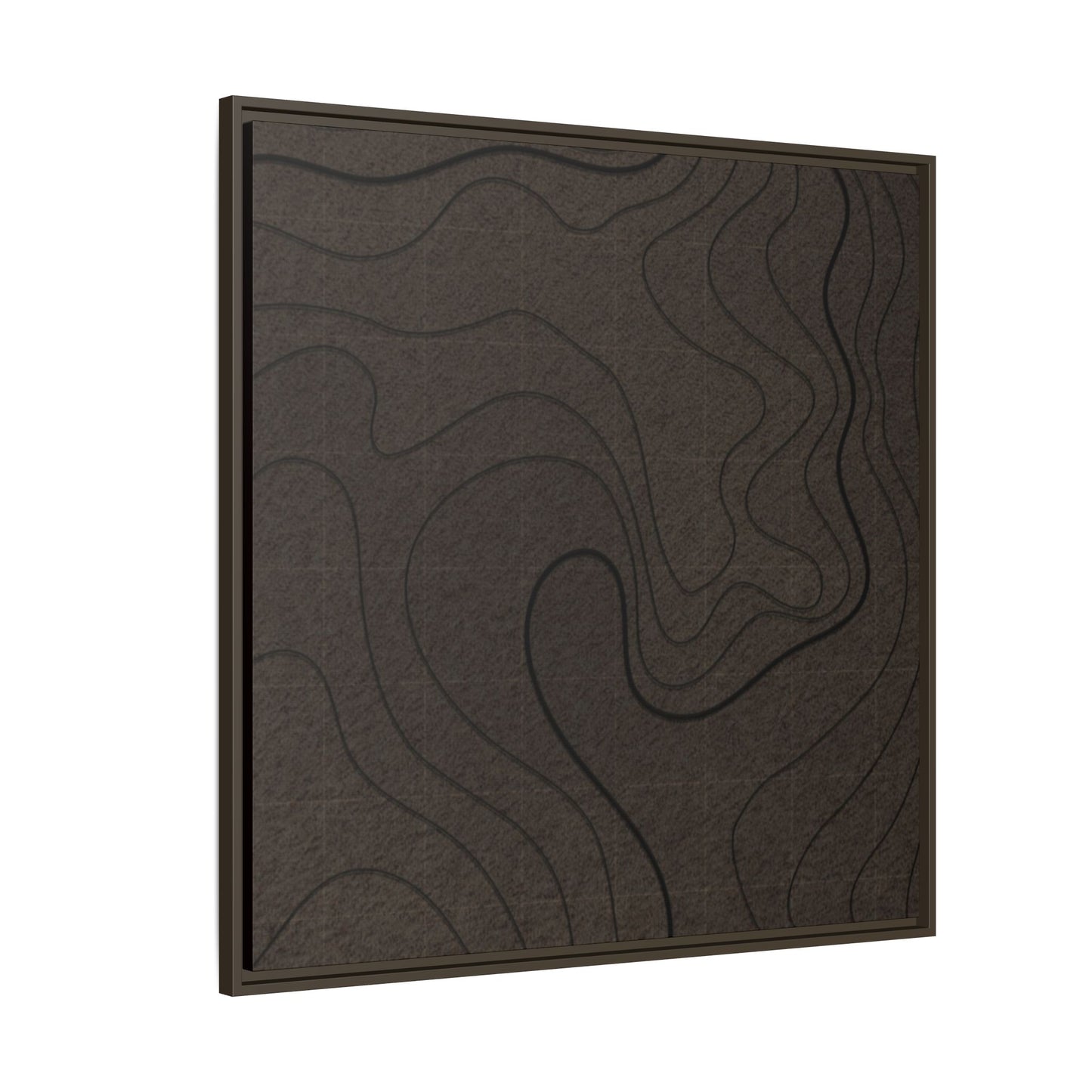 Abstract Topographic Tryptich - Left Panel - Matte Framed Canvas