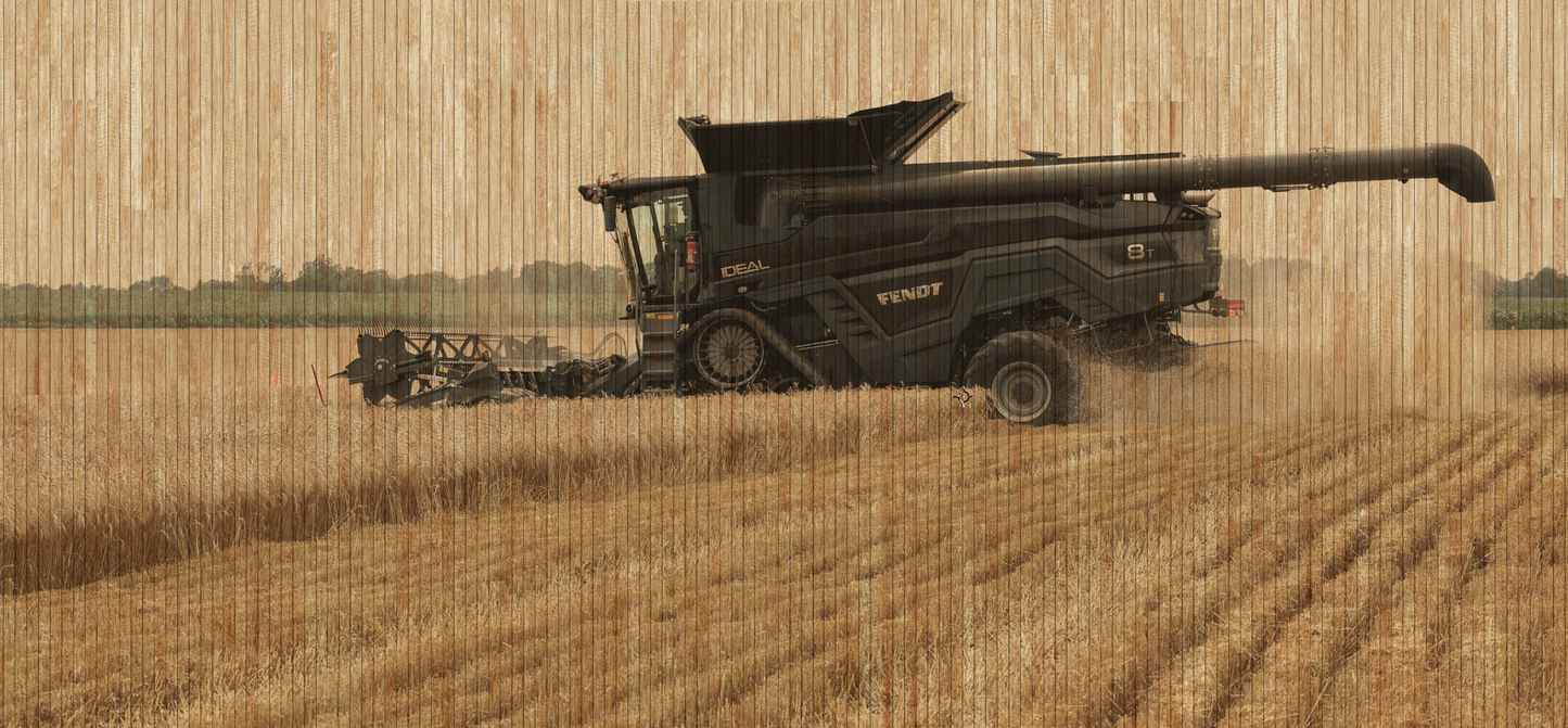 Fendt Ideal in Field on Wood Wall Mural