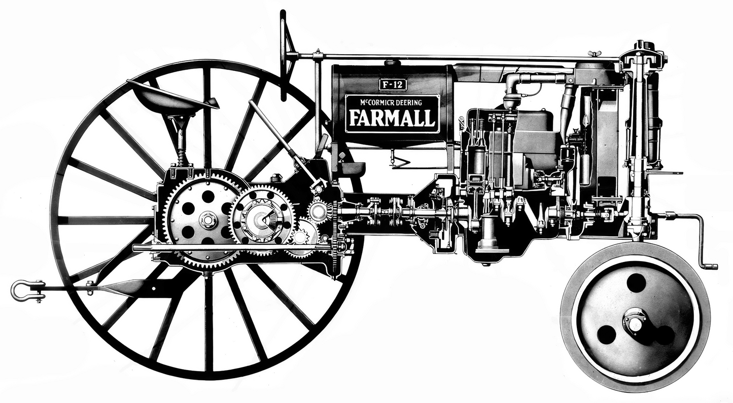 Vintage Farmall F 12 Tractor Art Mural Wallcovering