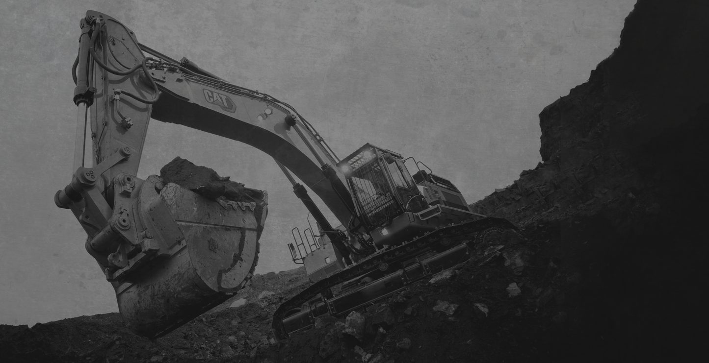 Dramatic Reaching Excavator Triptych | Framed Wall Art on Canvas