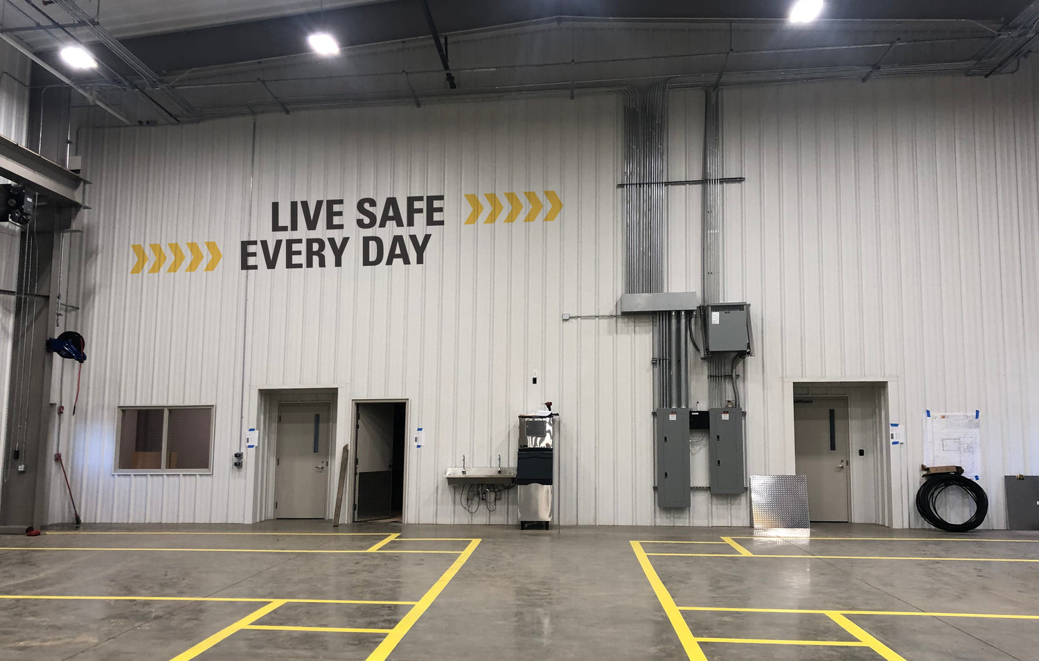 We print and produce safety signage for construction service shop