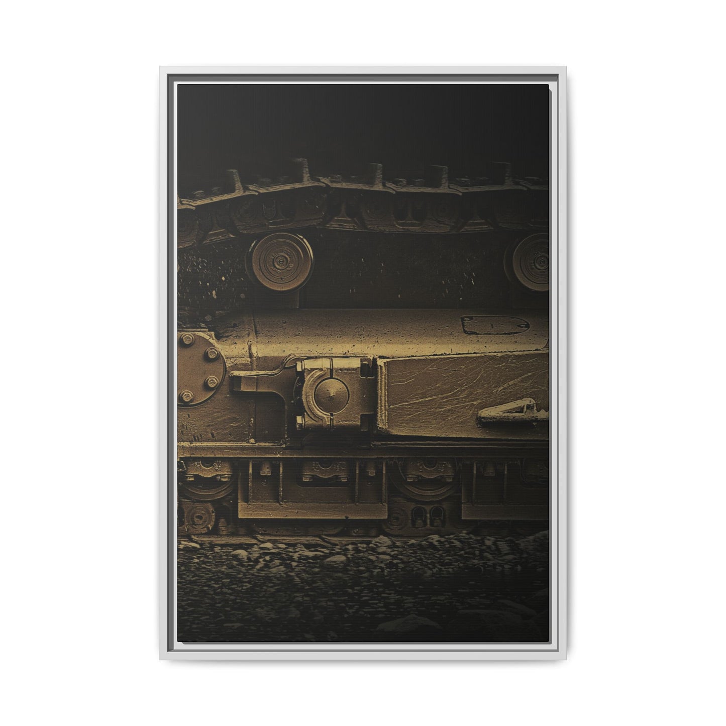 Epic Dozer Track Triptych Left | Matte Canvas Print (Framed)