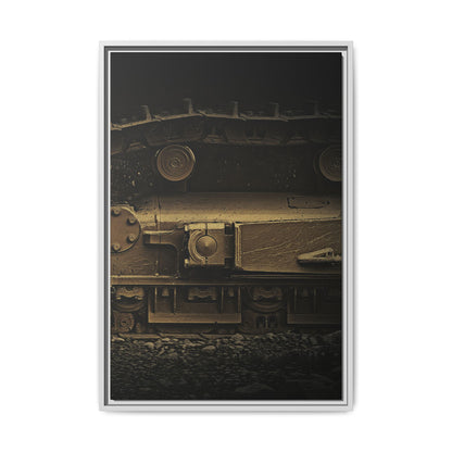 Epic Dozer Track Triptych Left | Matte Canvas Print (Framed)