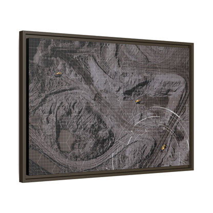 Drone Mining Construction Site - Photo Art Framed on Stretched Canvas