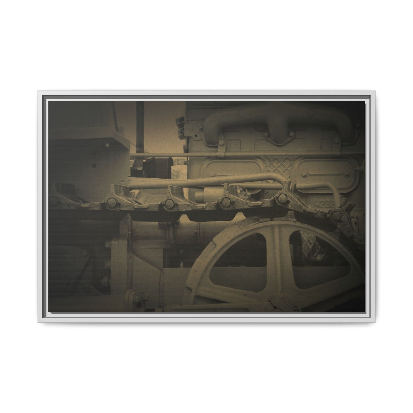 Vintage Track Detail | Framed Wall Art on Stretched Canvas