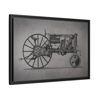 Vintage Farmall F-12 Mechanical Drawing | Light | Framed Wall Art on Canvas