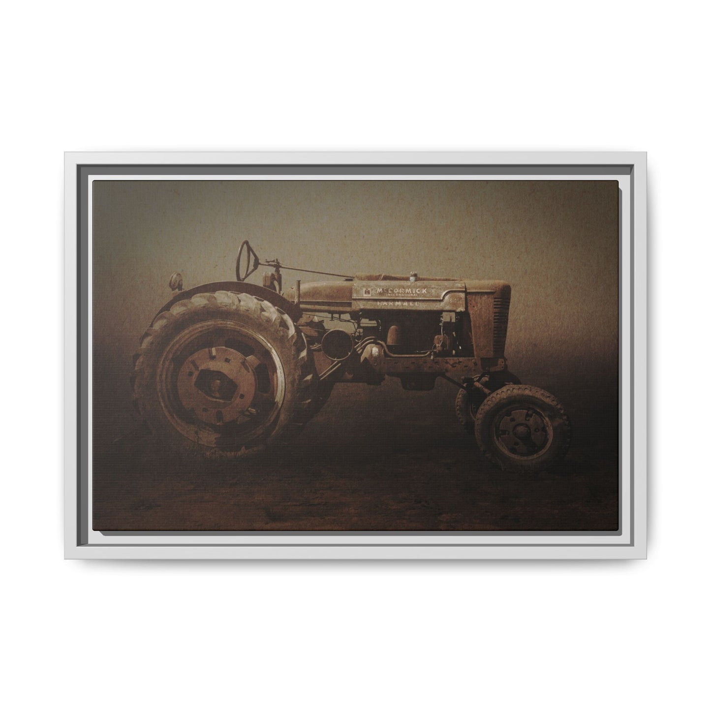 Weathered Vintage Farmall Tractor | Framed Wall Art on Stretched Canvas