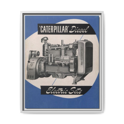 Diesel Electric Generator Vintage Dealership Sign on Framed  Matte Canvas