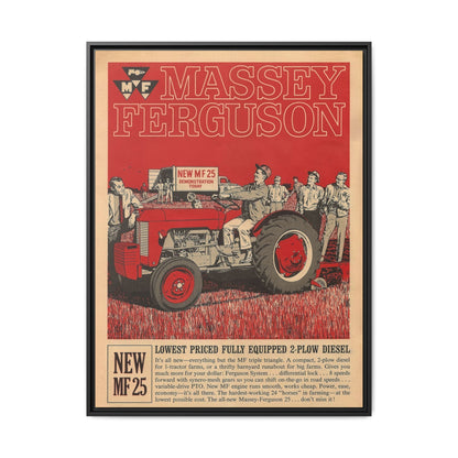 Massey 25 Demonstration Day Vintage Dealer Sign, Framed Wall Art on Canvas