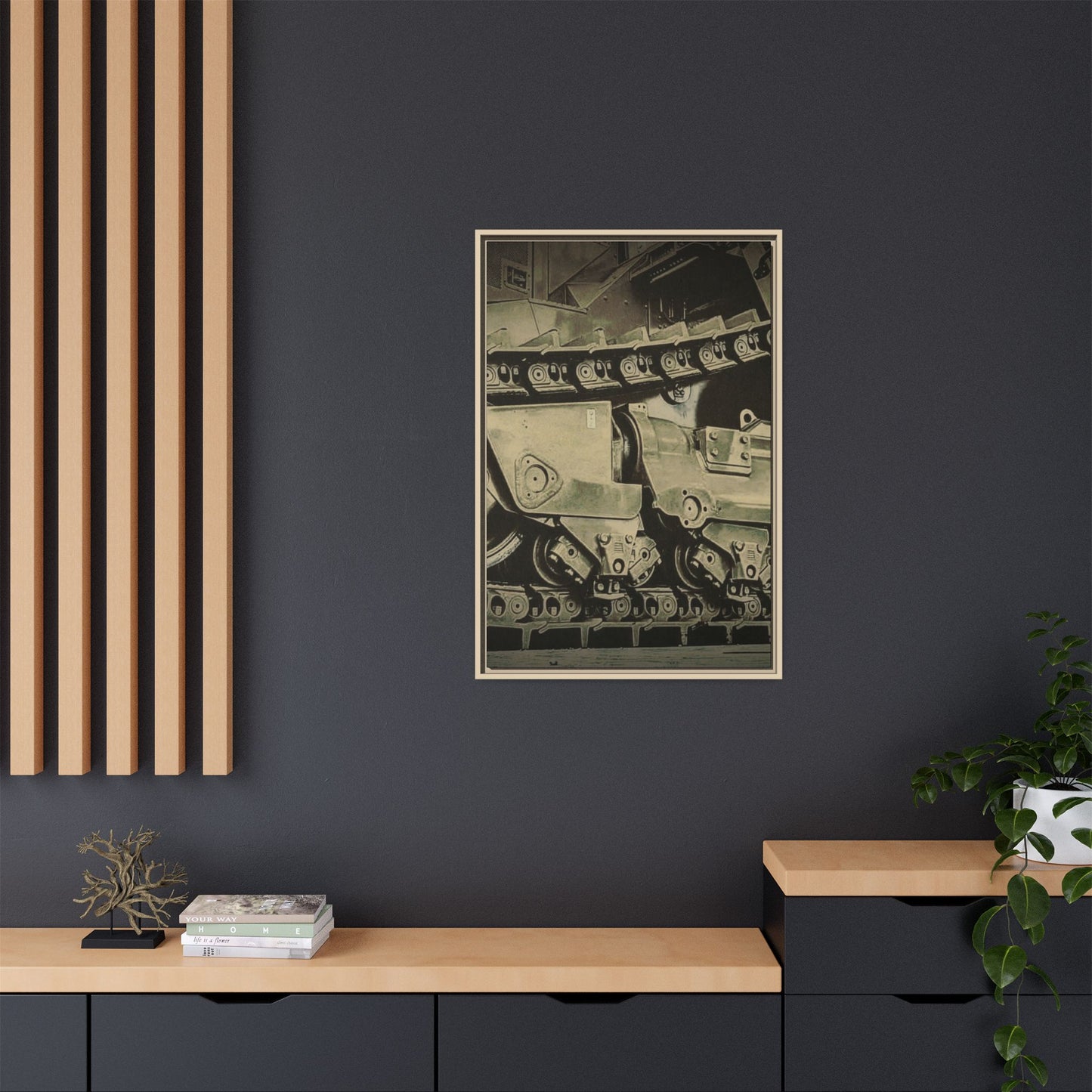 D11 Track Action | Triptych | Center Panel | Framed