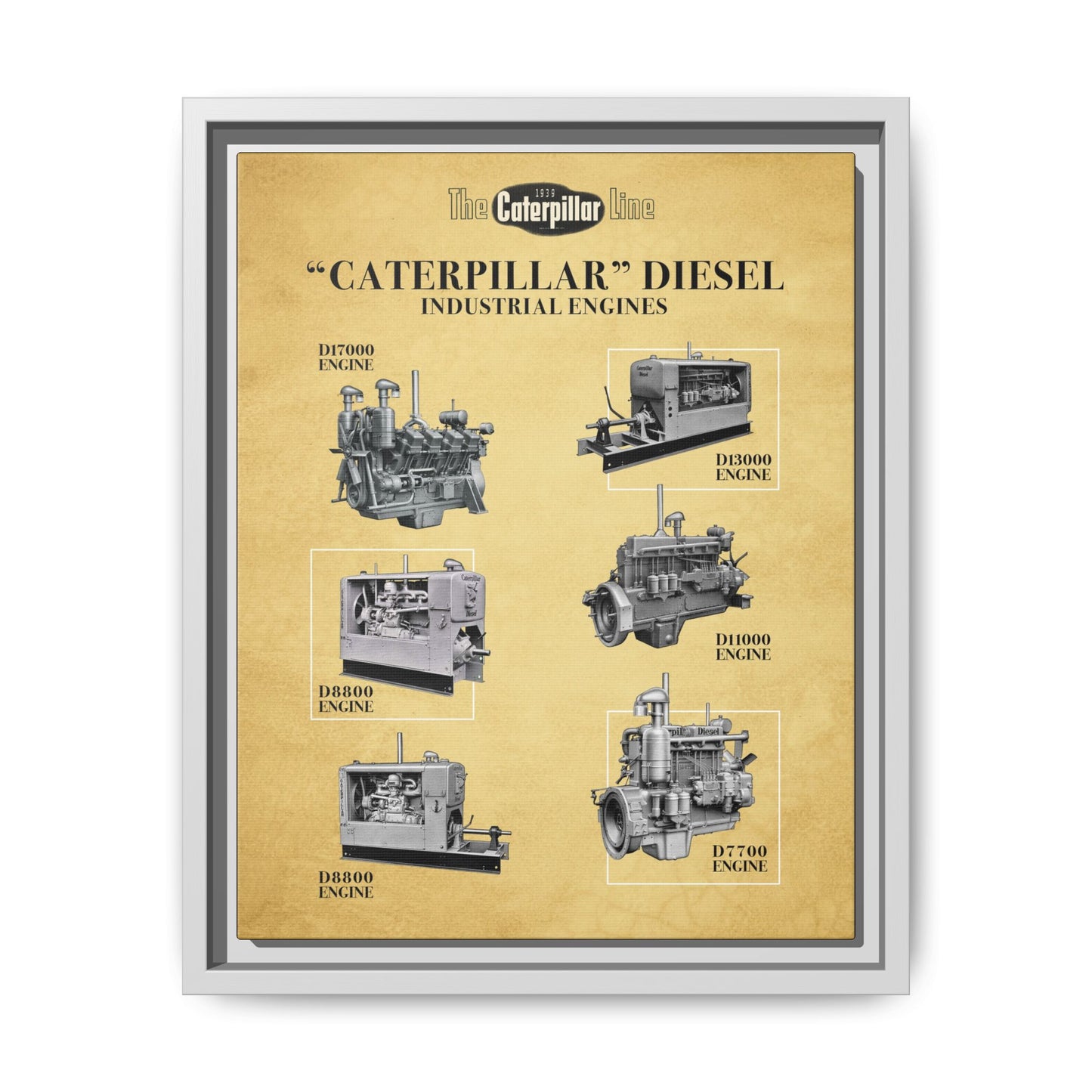 Diesel Power Engine Line Vintage Advertisement | Framed Wall Art on Canvas