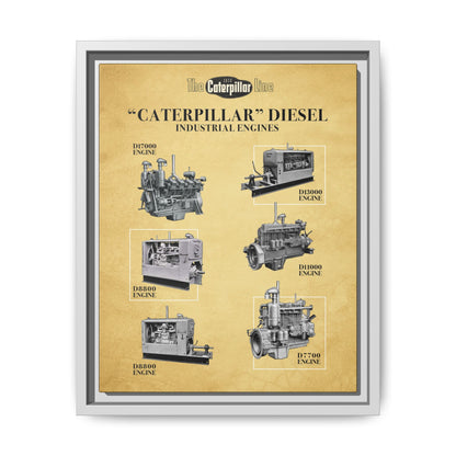 Diesel Power Engine Line Vintage Advertisement | Framed Wall Art on Canvas