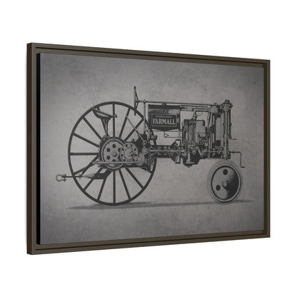 Vintage Farmall F-12 Mechanical Drawing | Light | Framed Wall Art on Canvas