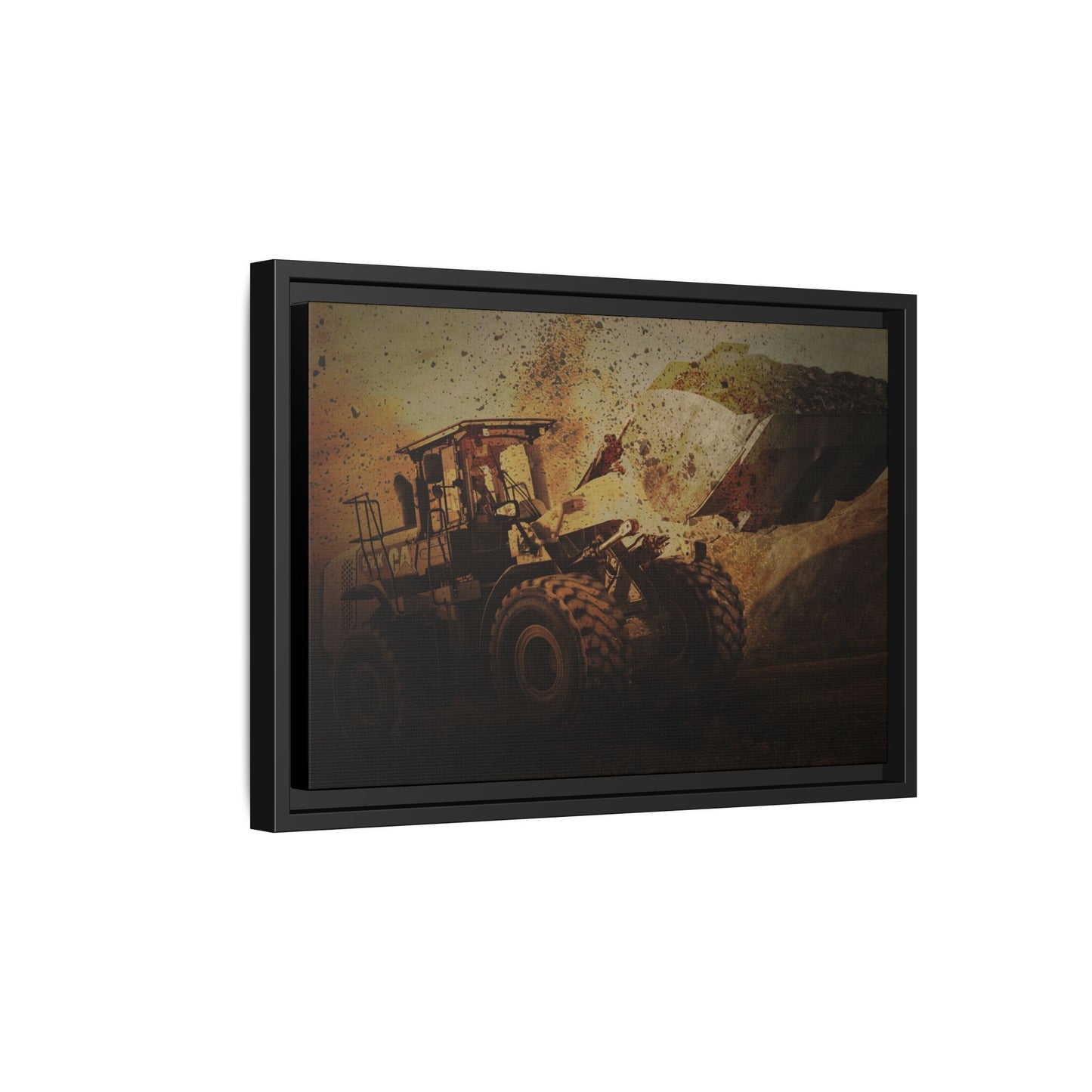 960K Dramatic Loader Action | Framed Wall Art on Stretched Canvas