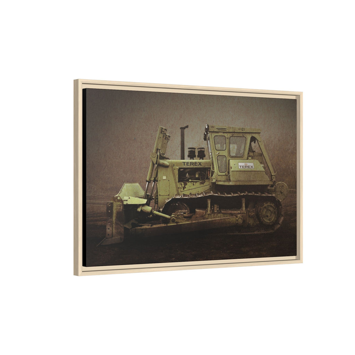 Classic Terex Dozer | Framed Wall Art on Stretched Canvas