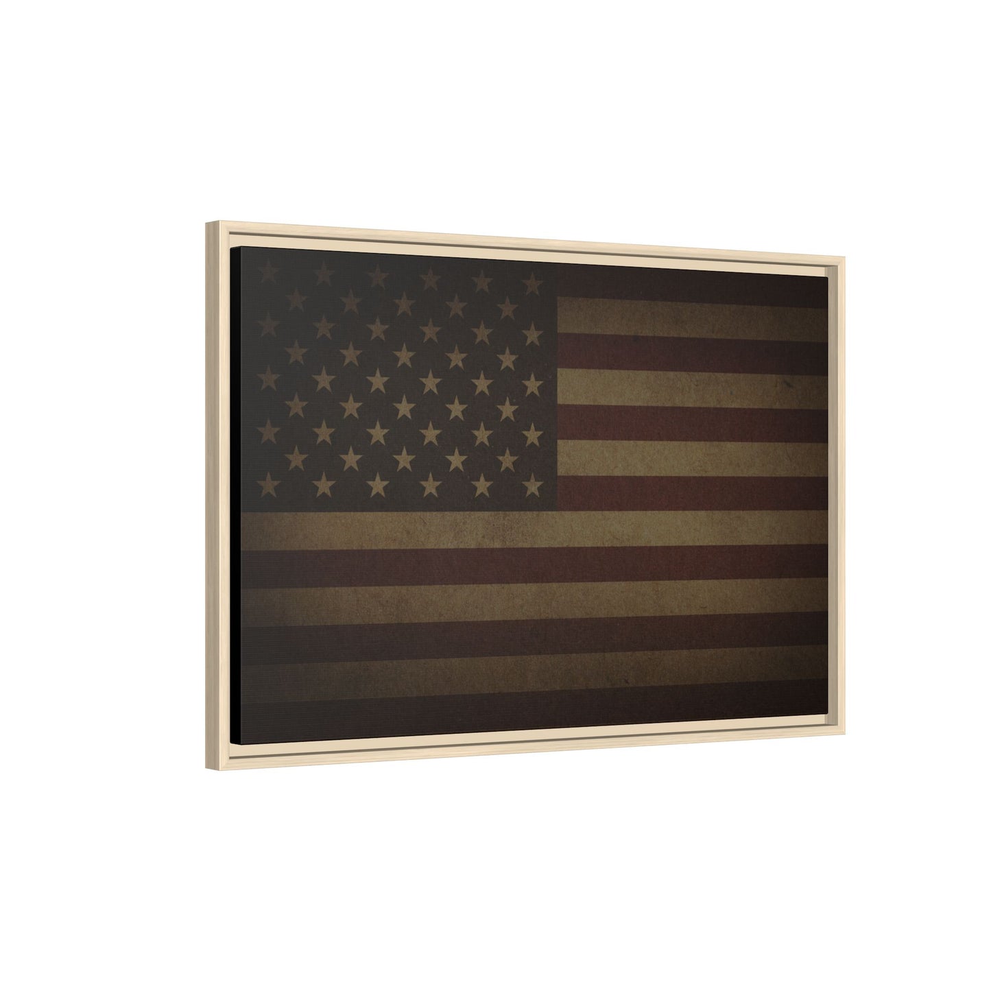 Dark Mood American Flag | Framed Wall Art on Canvas
