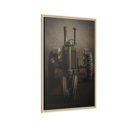 Vintage John Deere Model A Tractor Front View | Framed Wall Art on Stretched Canvas