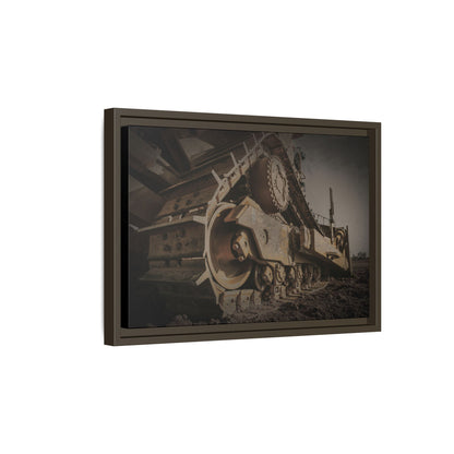 D8 Dramatic Dozer Track | Dark Gray |  Framed Wall art on Stretched Canvas