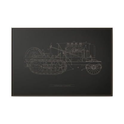 Vintage HOLT Tractor Patent Drawing Industrial Artwork | Framed Wall Art on Stretched Canvas