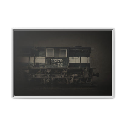 Vintage Diesel Locomotive Engine Matte Canvas Framed