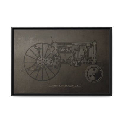 Vintage Farmall F-12 Mechanical Drawing | Framed Wall Art on Canvas