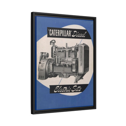 Diesel Electric Generator Vintage Dealership Sign on Framed  Matte Canvas