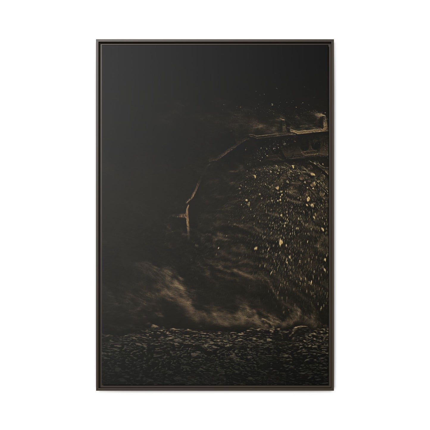 Epic Dozer Track Triptych Left | Matte Canvas Print (Framed)