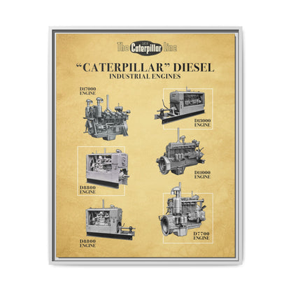 Diesel Power Engine Line Vintage Advertisement | Framed Wall Art on Canvas