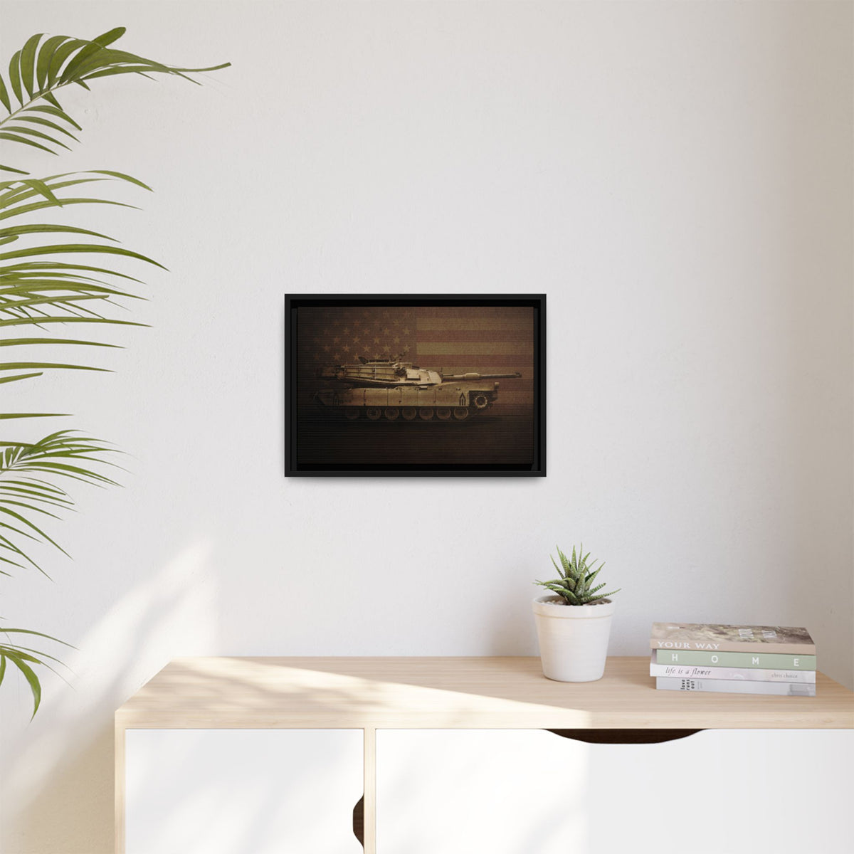 Patriotic Abrams M1 Tank | Framed Wall Art on Stretched Canvas