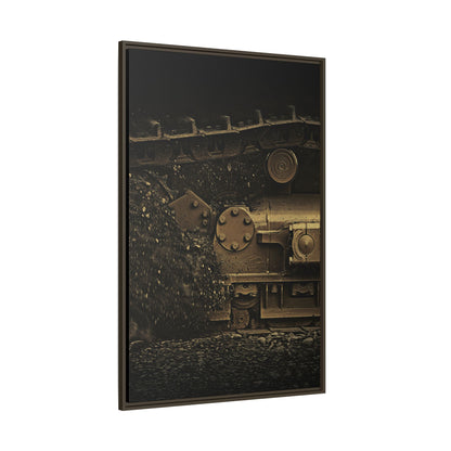 Epic Dozer Track Triptych Center | Matte Canvas Print (Framed)