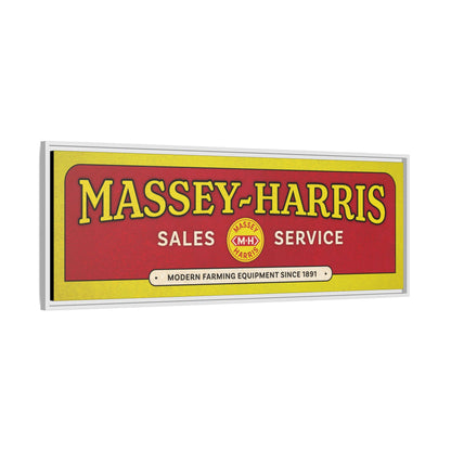 Vintage Massey Harris Dealership Sign | Framed Wall Art on Stretched Canvas