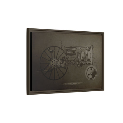 Vintage Farmall F-12 Mechanical Drawing | Framed Wall Art on Canvas