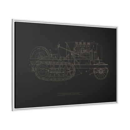 Vintage HOLT Tractor Patent Drawing Industrial Artwork | Framed Wall Art on Stretched Canvas