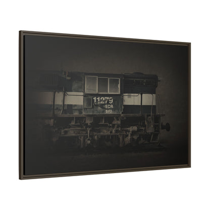 Vintage Diesel Locomotive Engine Matte Canvas Framed