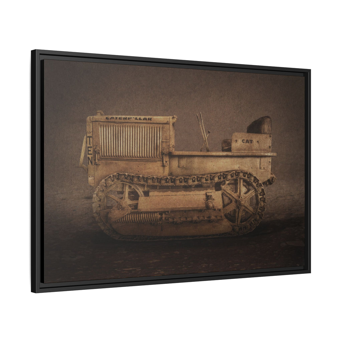 Vintage CAT 10 'TEN' Crawler | Framed Wall Art on Stretched Canvas