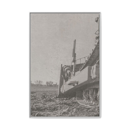 Epic D8 Dozer Triptych | Light Gray | Left Panel | Jondo | Matte Canvas Print (Framed)