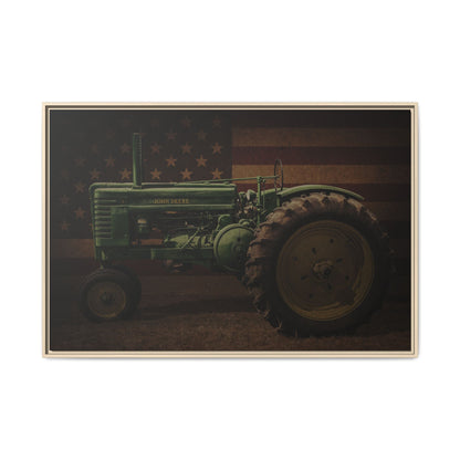 Patriotic John Deere Model G Tractor | Framed Wall Art on Stretched Canvas