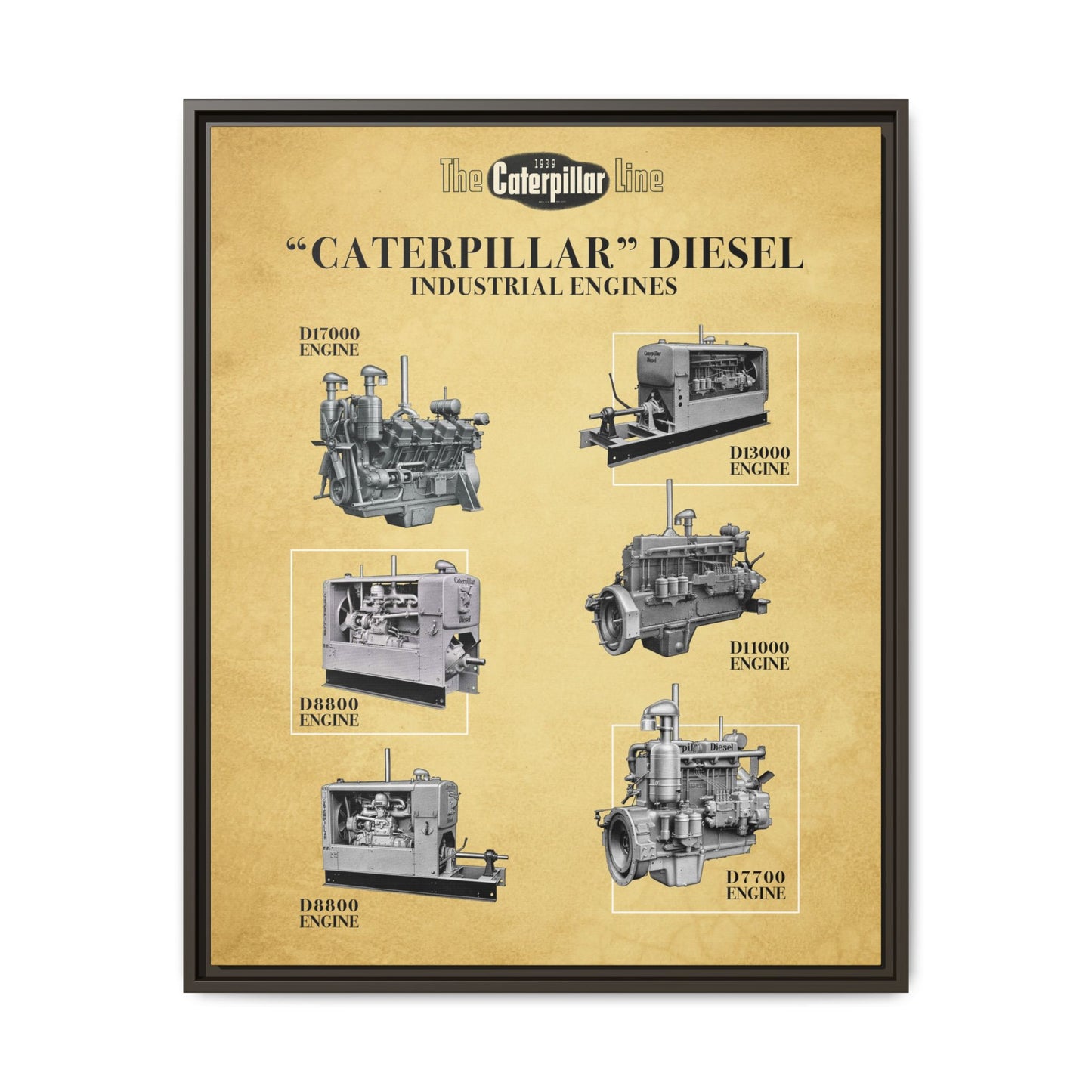 Diesel Power Engine Line Vintage Advertisement | Framed Wall Art on Canvas