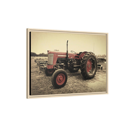 Vintage Massey MF 35 Workhorse in Field - Framed Wall Art Canvas