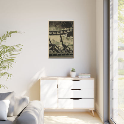 D11 Track Action | Triptych | Center Panel | Framed