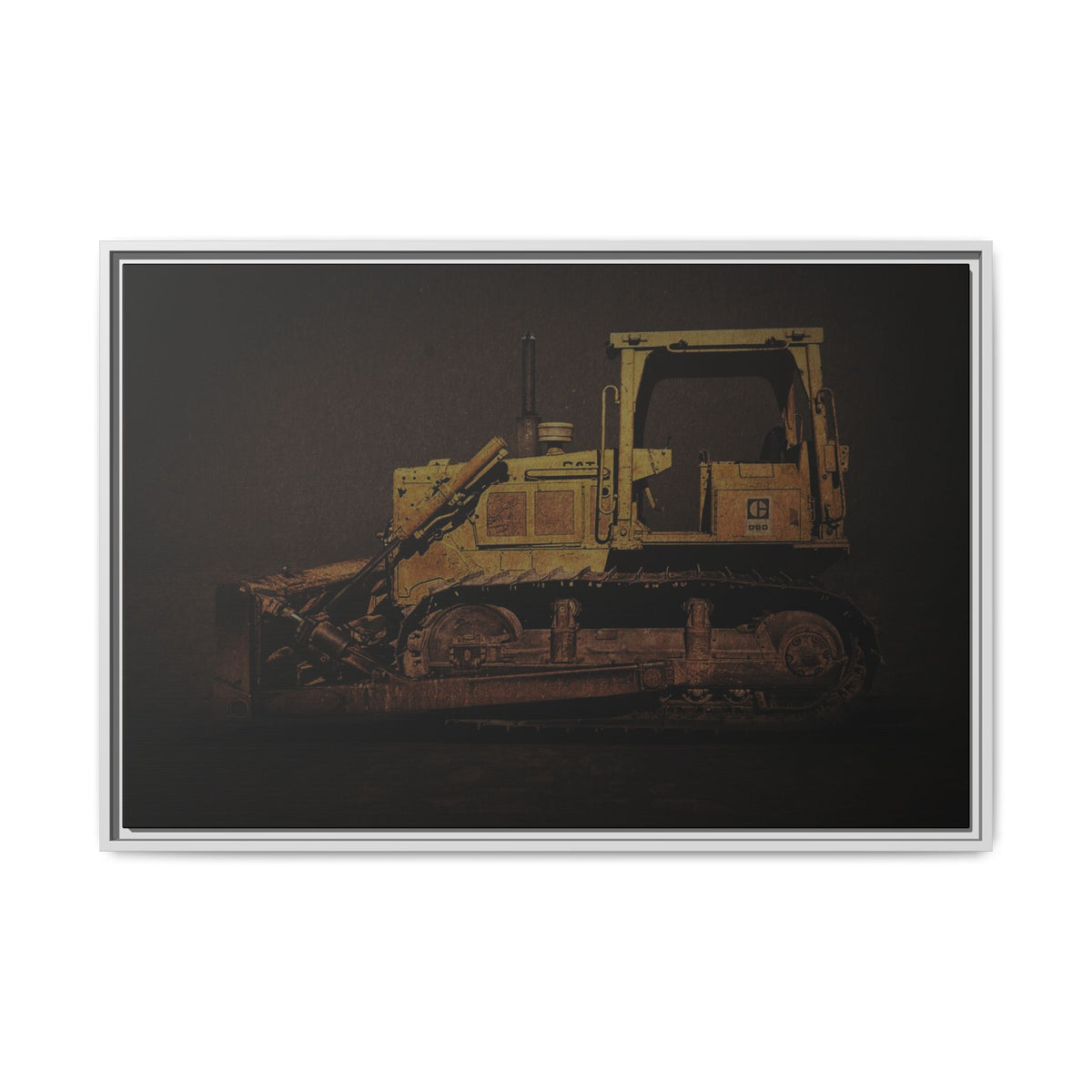 Classic D6D Dozer | Framed Wall Art on Stretched Canvas